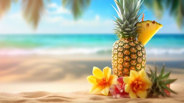 Ananas sur la plage