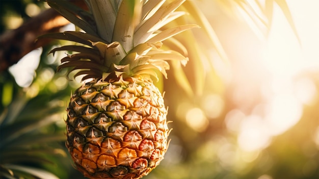 L'ananas pousse sur le plant d'ananas