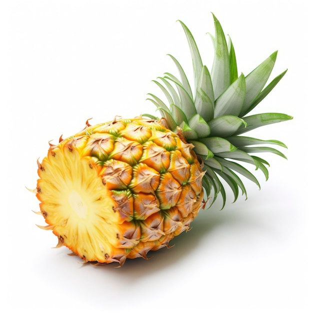 Un ananas avec une tranche retirée