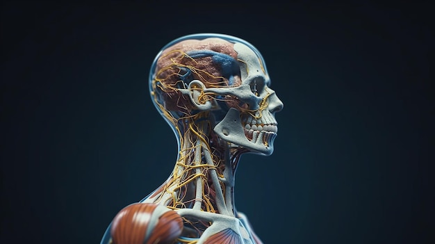 Anatomie complète du corps humain en 3D créée avec l'IA générative