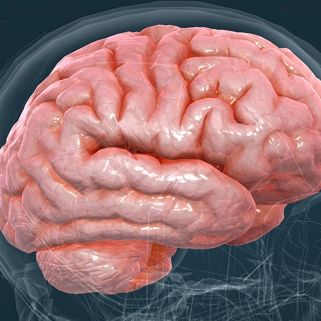 Anatomie détaillée du cerveau humain et du système nerveux agrandi