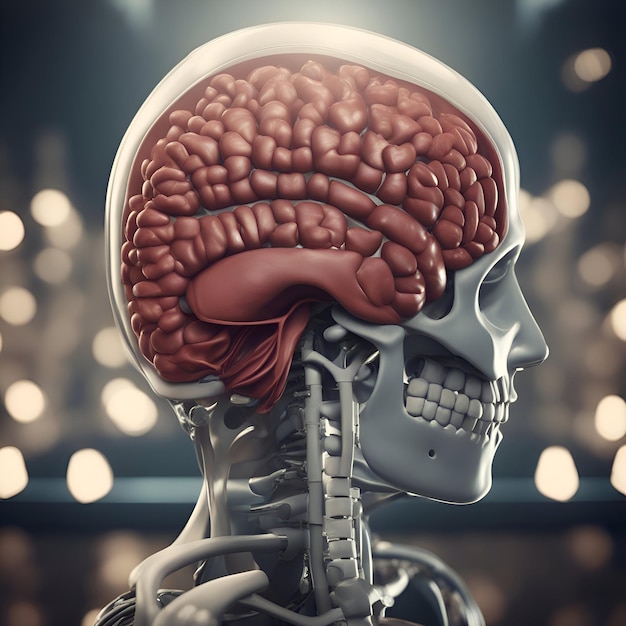 Photo l'anatomie du cerveau humain illustration 3d