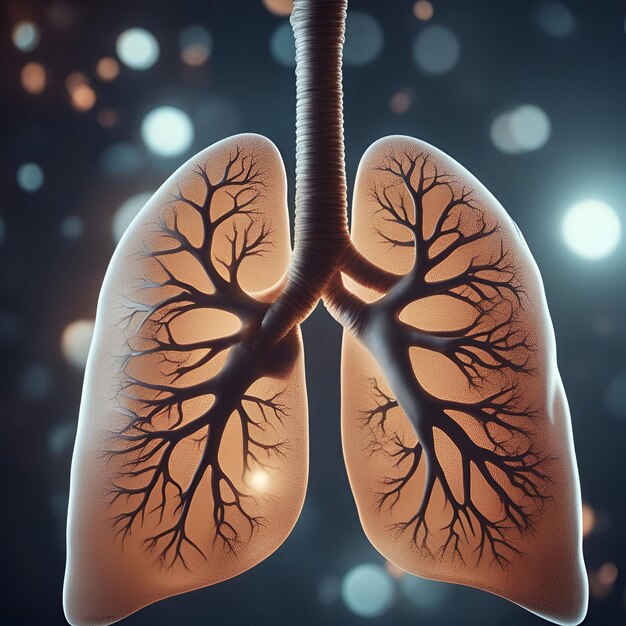 Photo anatomie du corps humain avec poumons illustration 3d formation médicale