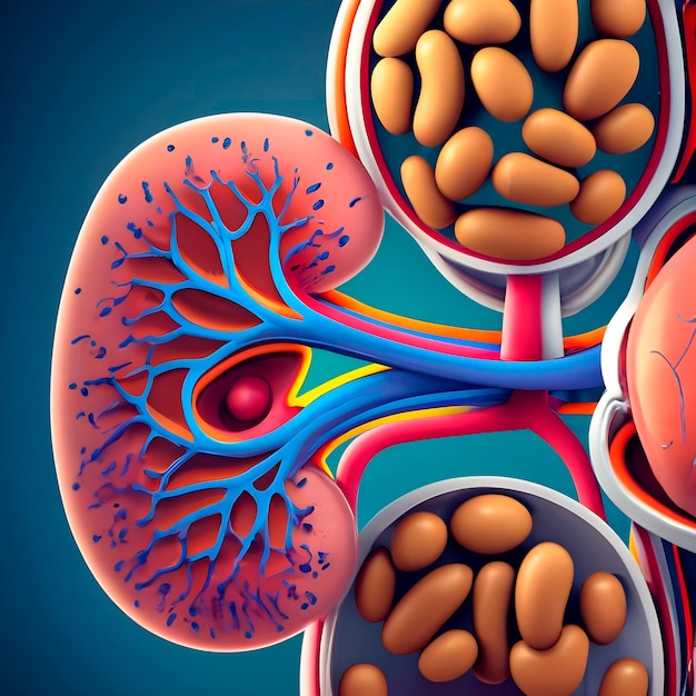 Anatomie du rein humain a généré