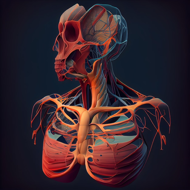 Anatomie du squelette humain Anatomie du corps humain Illustration médicale 3D