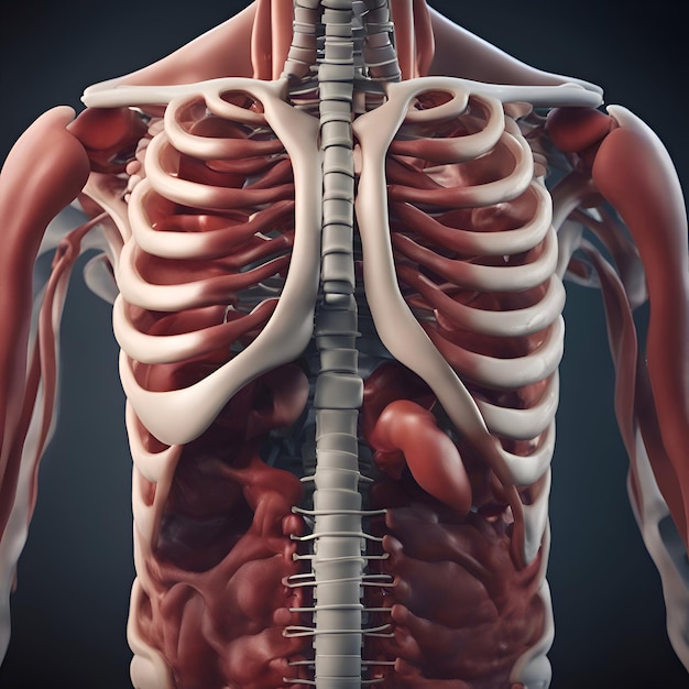 Anatomie du squelette humain illustration médicale 3D Anatomie du corps humain