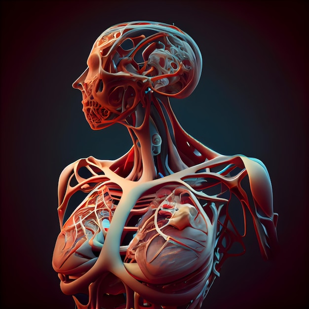 Anatomie du squelette humain pour l'illustration 3D du concept médical