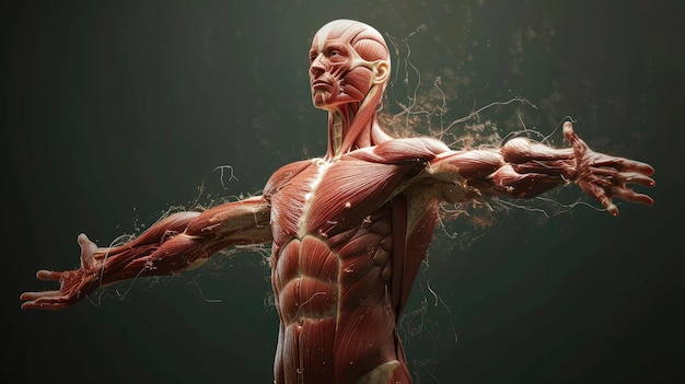 L'anatomie humaine: les muscles, les os et les tendons révélés dans des détails exquis