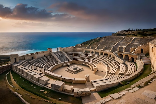 Un ancien amphithéâtre dans l'ancienne ville d'agia à chypre