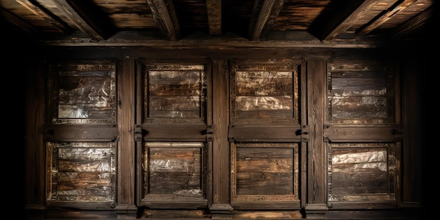 Ancien bardage de plafond en bois