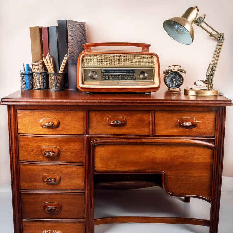 Photo ancien bureau vintage de l'année 1970