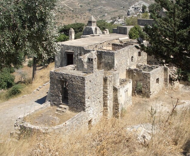 Photo ancien cloître de preveli en crète