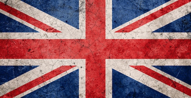 Ancien look rustique Royaume-Uni drapeau pour la fête nationale britannique Contexte signe symbole bannière toile de fond décoration