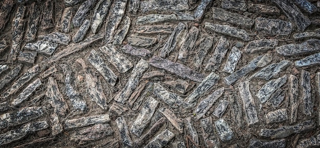 Ancien pavement de granit à Barcelone, en Espagne