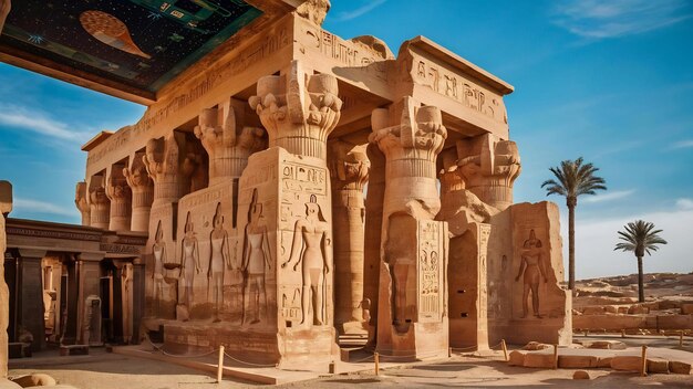 Photo l'ancien temple hathor à dendera, en égypte