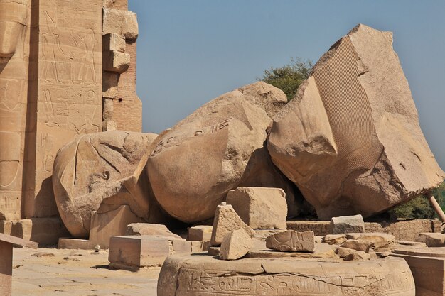 L'ancien temple de Ramesseum à Louxor Egypte