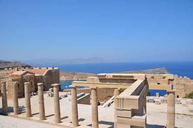 Ancienne acropole de Lindos, l'île de Rhodes, Grèce