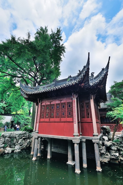 Ancienne architecture et jardin de la pagode à Shanghai