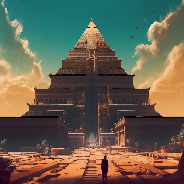 Ancienne civilisation super avancée perdue construisant des pyramides de Gizeh avec une technologie super avancée