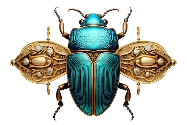 L'ancienne Égypte Scarab Beetle Arrière-plan transparent IA générative