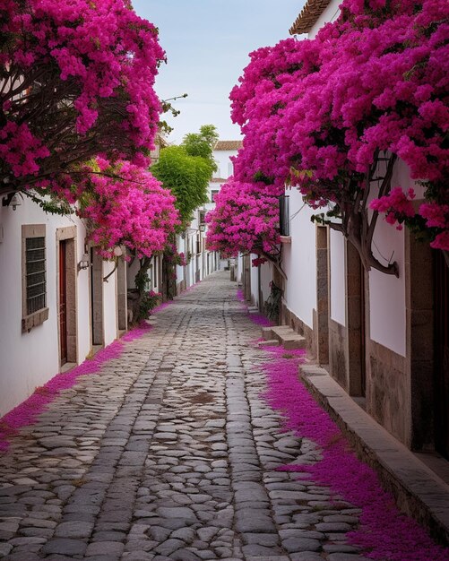 Photo l'ancienne rue cobblestone à mercado