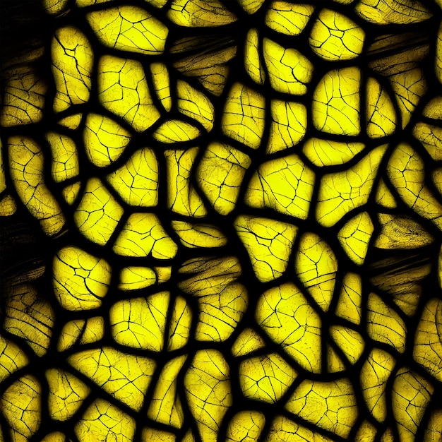 Ancienne texture en nid d'abeille fond jaune noir Image générée par l'IA