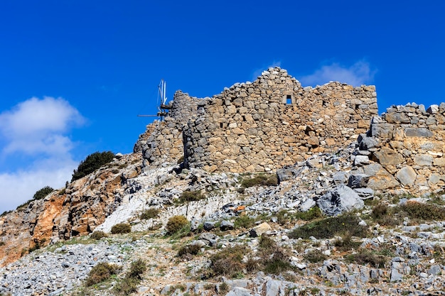 Anciens moulins à vent en pierre de l'île de Lassithi, Crète, Grèce