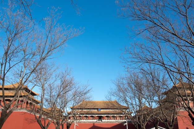 anciens palais royaux de la cité interdite avec une foule de touristes à Beijing, Chine