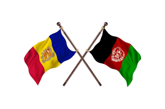 Andorre contre Afghanistan deux pays drapeaux fond