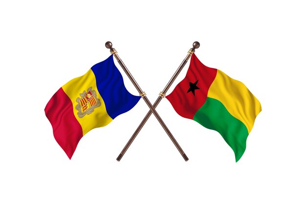 Andorre contre Guinée deux pays drapeaux fond