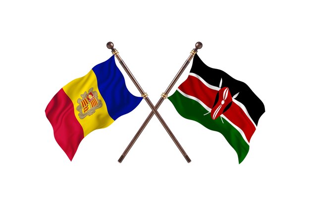 Andorre contre Kenya Fond de drapeaux de deux pays