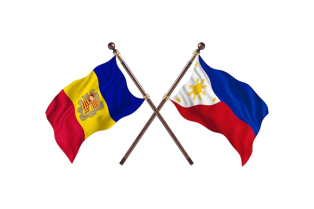 Andorre contre Philippines fond de drapeaux de deux pays