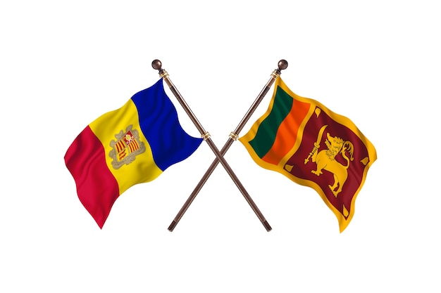 Andorre contre Sri Lanka fond de drapeaux de deux pays