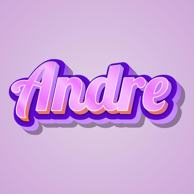 Andre typographie conception 3D texte mignon mot cool photo de fond jpg