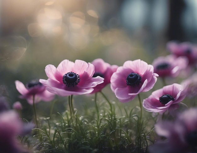 Une anémone fleurit.