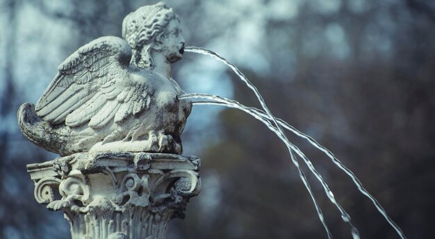 Ange, fontaines d'eau avec sculptures mythologiques dans les jardins du Palais d'Aranjuez en Espagne
