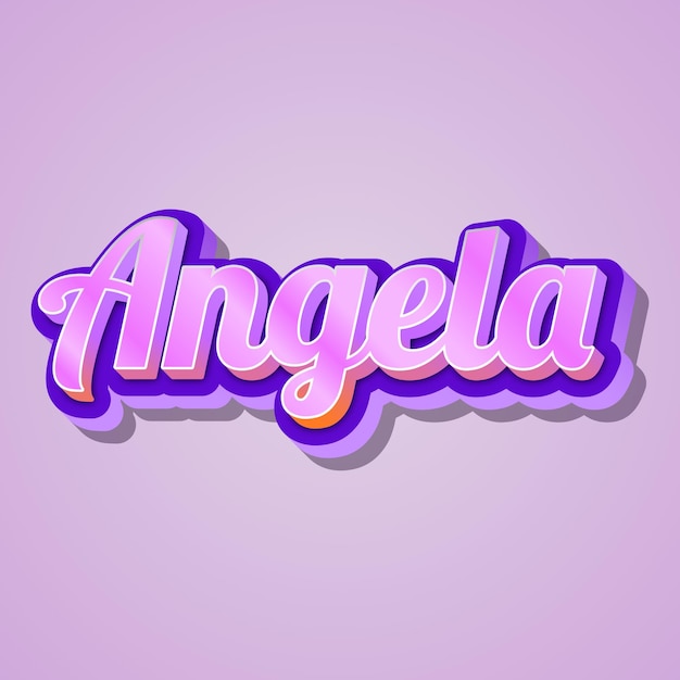 Angela typographie design 3d texte mignon mot cool photo de fond jpg