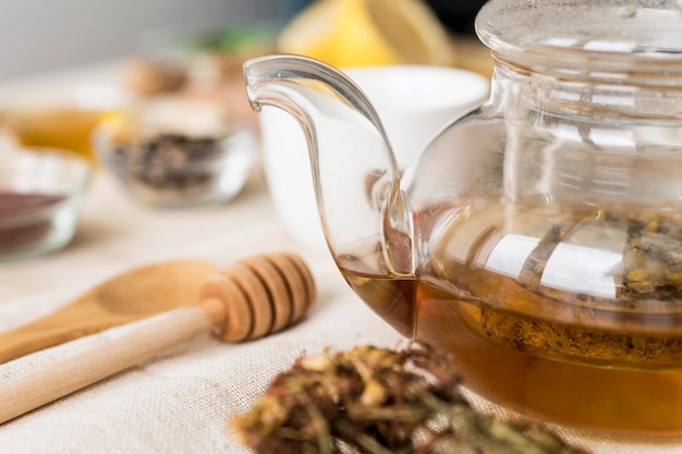 Angle élevé de tisane médicinale