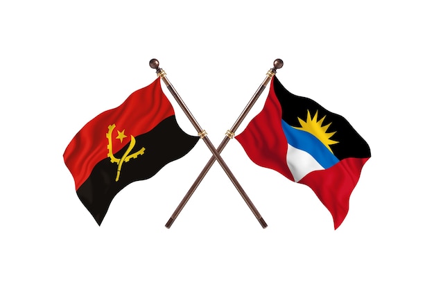 L'Angola contre Antigua Barbuda deux drapeaux de pays