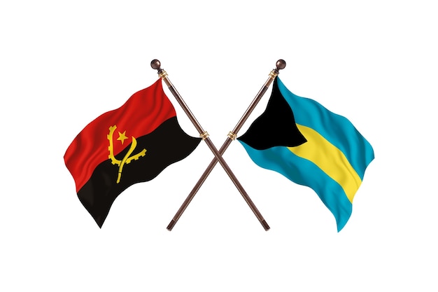 Angola contre Bahamas fond de drapeaux de deux pays