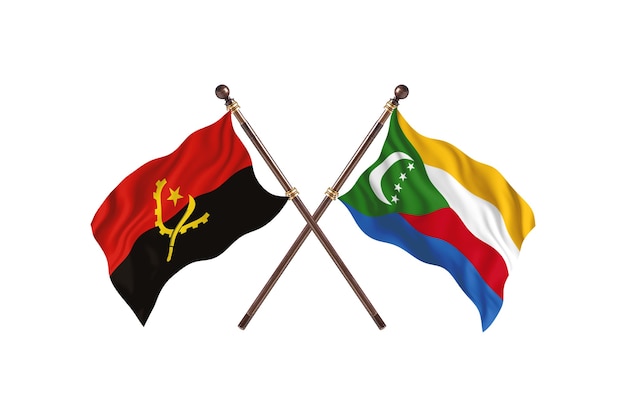 L'Angola contre les Comores Deux Pays Drapeaux Contexte