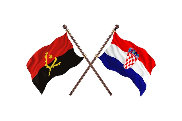 L'Angola contre la Croatie Deux Pays Drapeaux Contexte