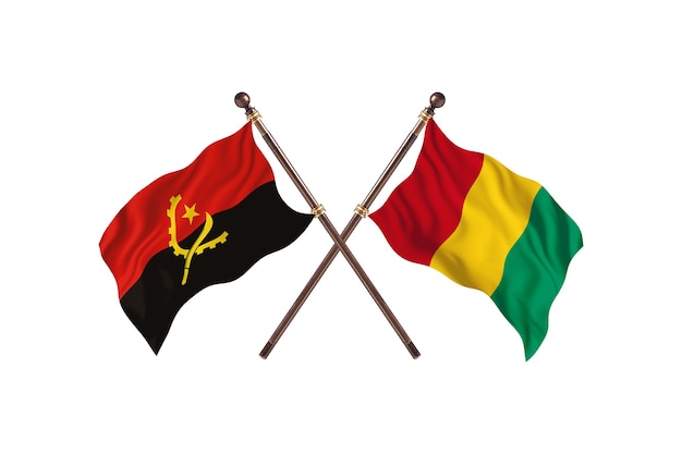 L'Angola contre la GuinéeBissau deux pays drapeaux fond