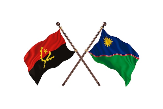 Angola contre Namibie deux pays drapeaux fond