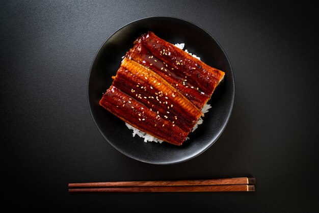 Anguille japonaise grillée avec bol de riz ou Unagi don