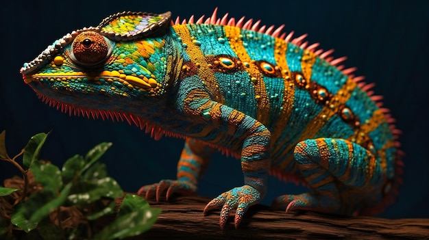 Un animal caméléon coloré