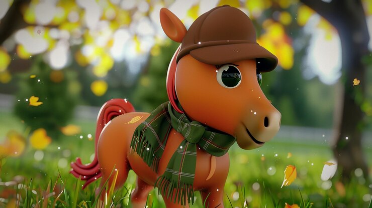 Photo un animal de dessin animé avec un chapeau sur la tête