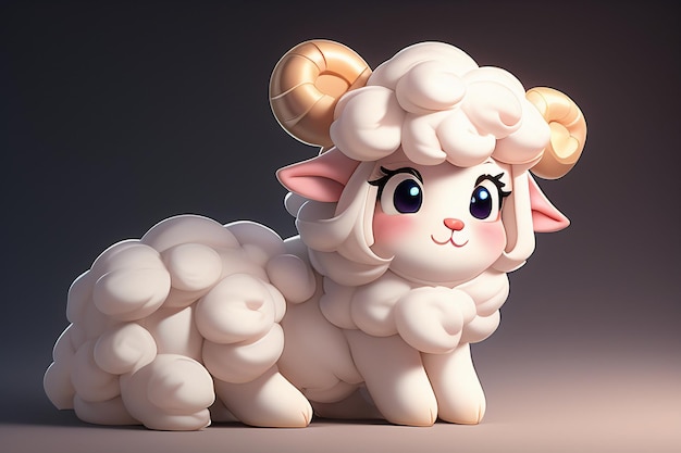 animal de dessin animé rose icône de mouton personnage de jeu d'anime fond de papier peint animal