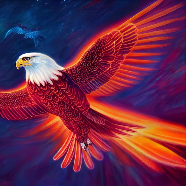 Animal mignon petit joli portrait d'aigle rouge à partir d'une éclaboussure d'illustration aquarelle