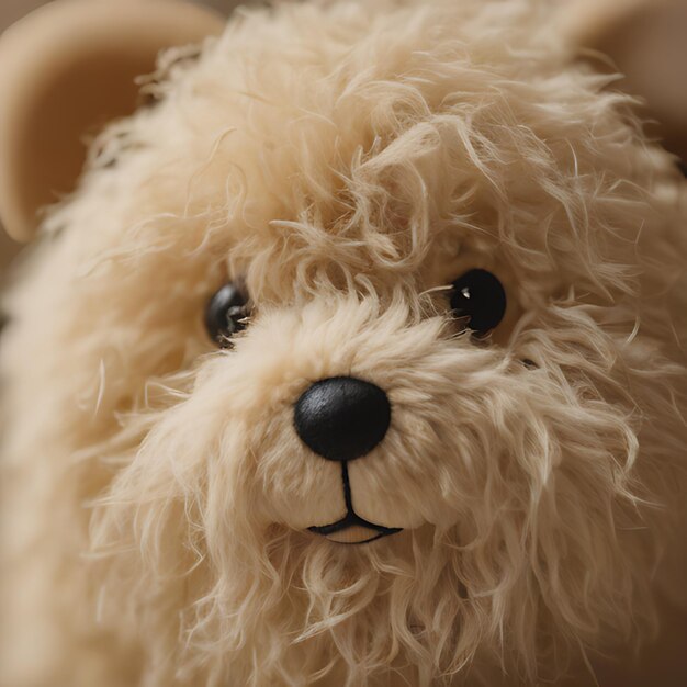 Photo un animal en peluche avec un nez noir et un nez blanc